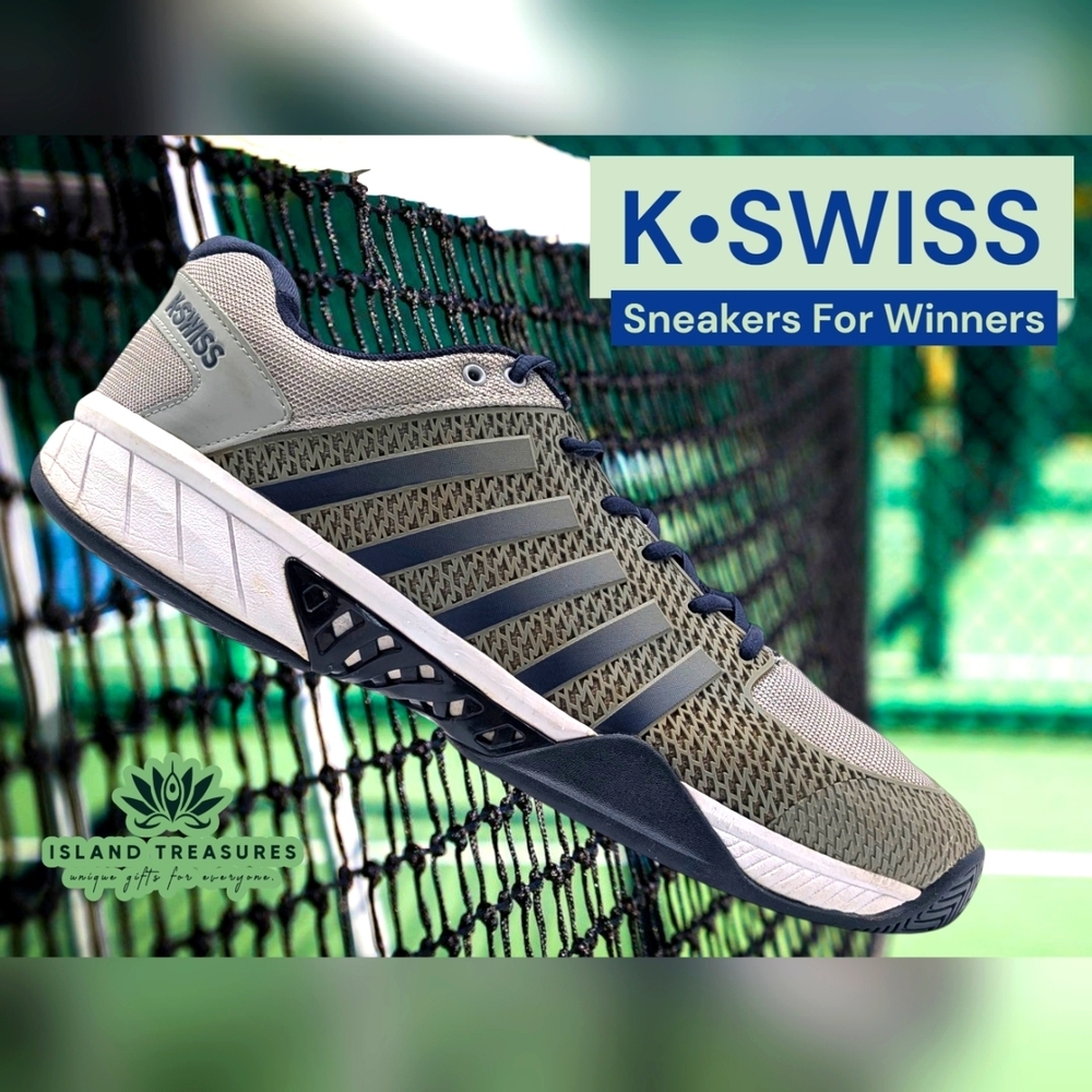 K-Swiss Express Light Pickleball-2E Men Sz 14 Navy/Grey/White Sneakers